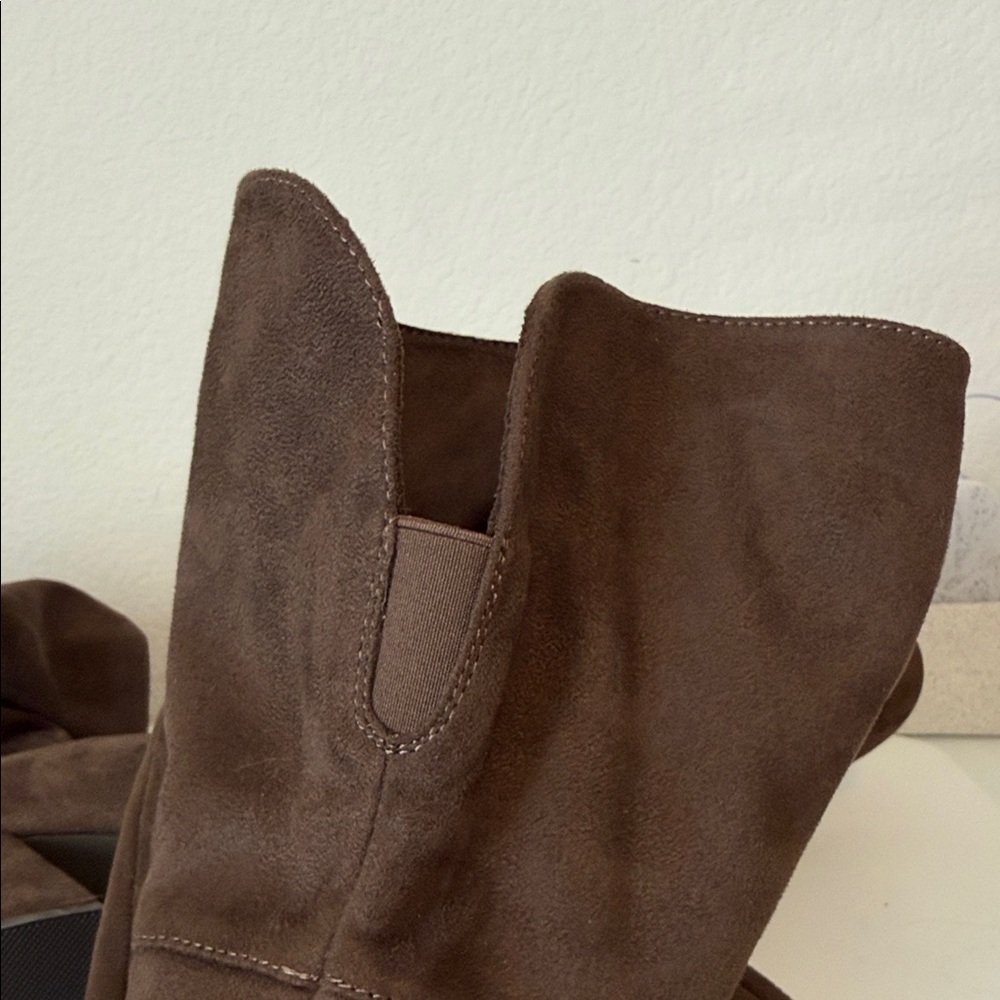 Dream Pairs Dark Brown Faux Suede Over the Knee Heeled Boots NWOB Size 10 - Picture 6 of 6